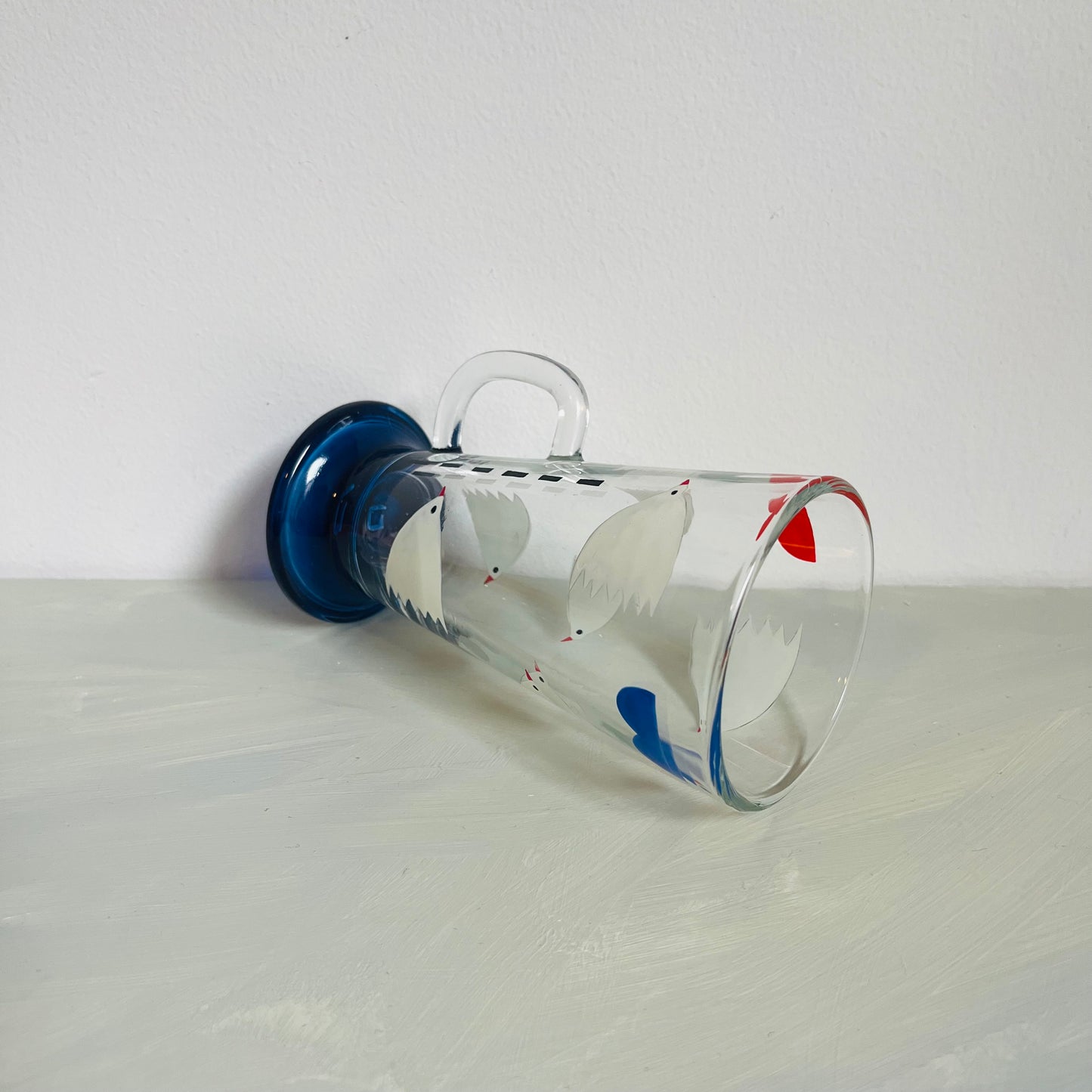 1 / Latte Glass / White Bird (Blue)
