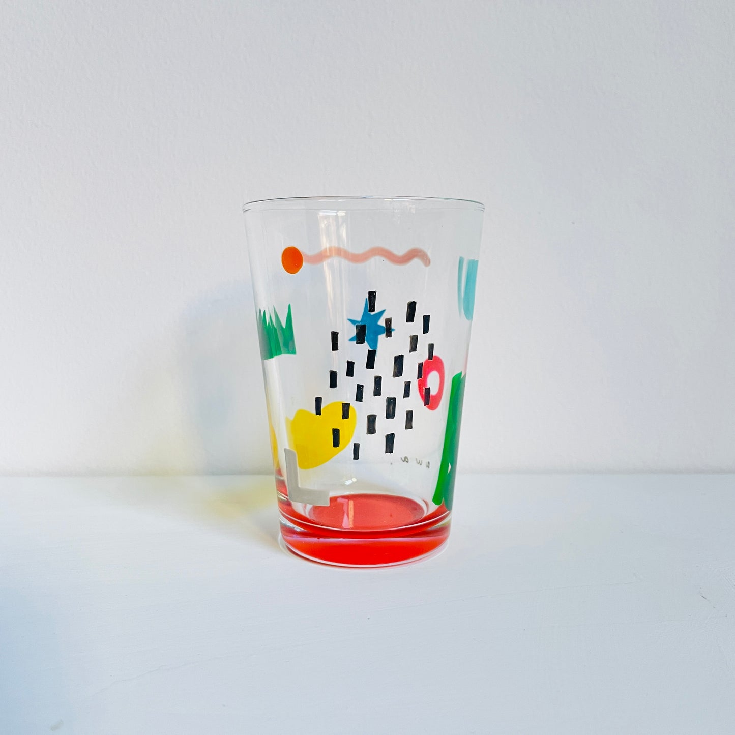 A / Water Glass / Geometric (red)