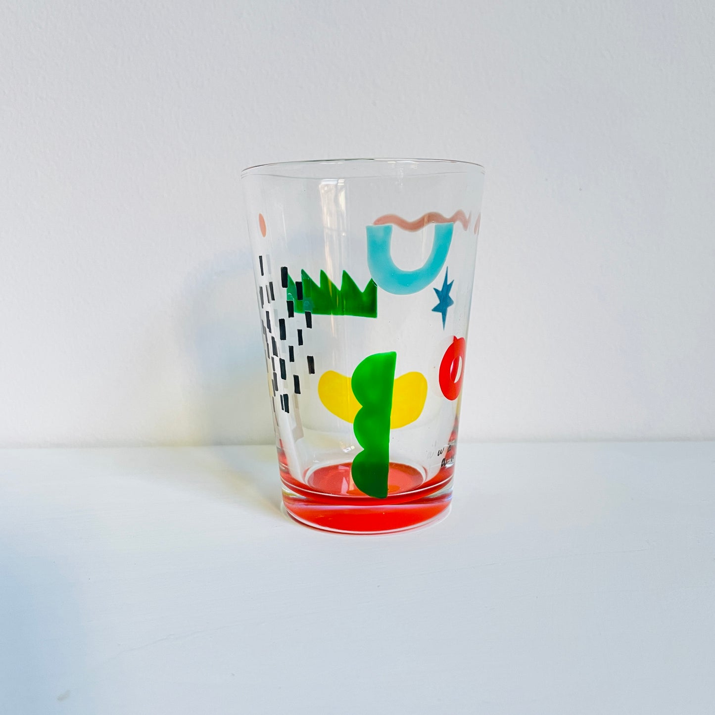 A / Water Glass / Geometric (red)