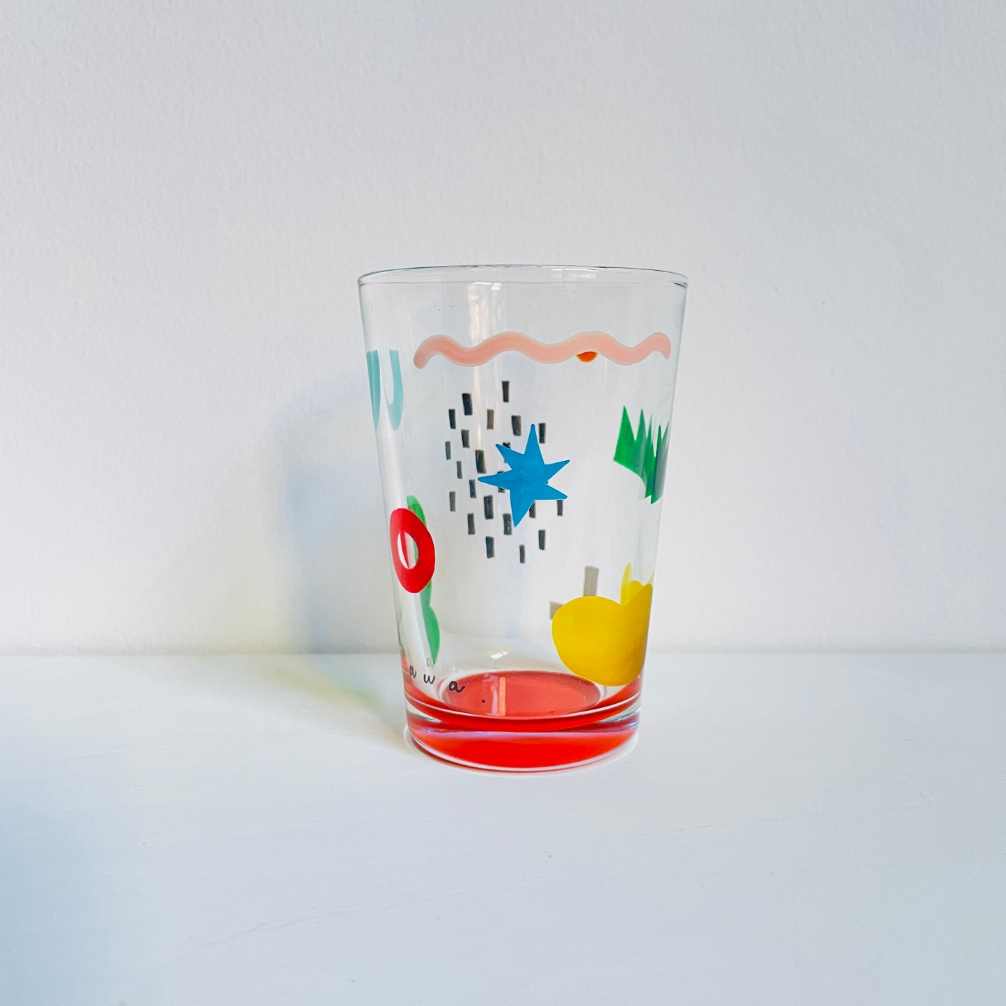 A / Water Glass / Geometric (red)