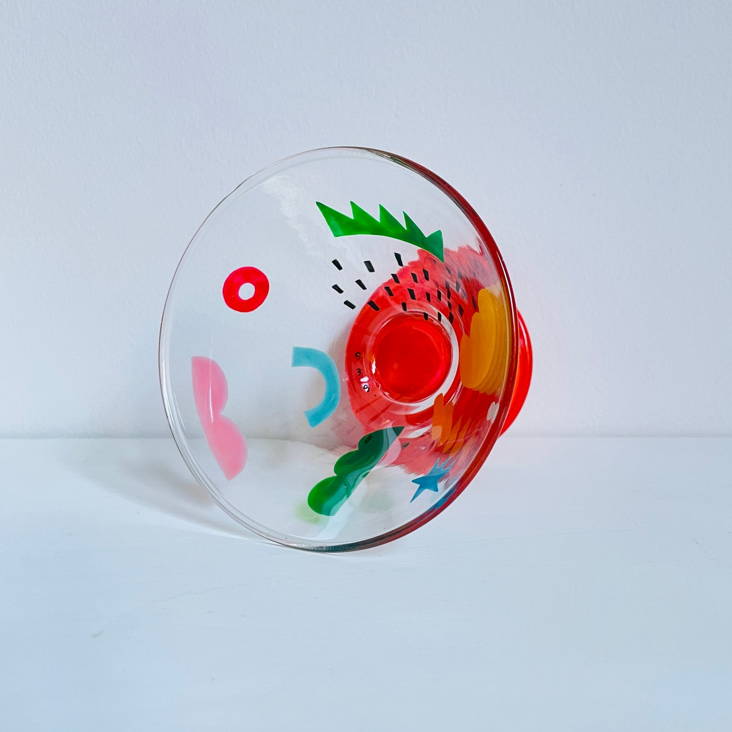 J / Dessert Glass / Geometric (vermilion)