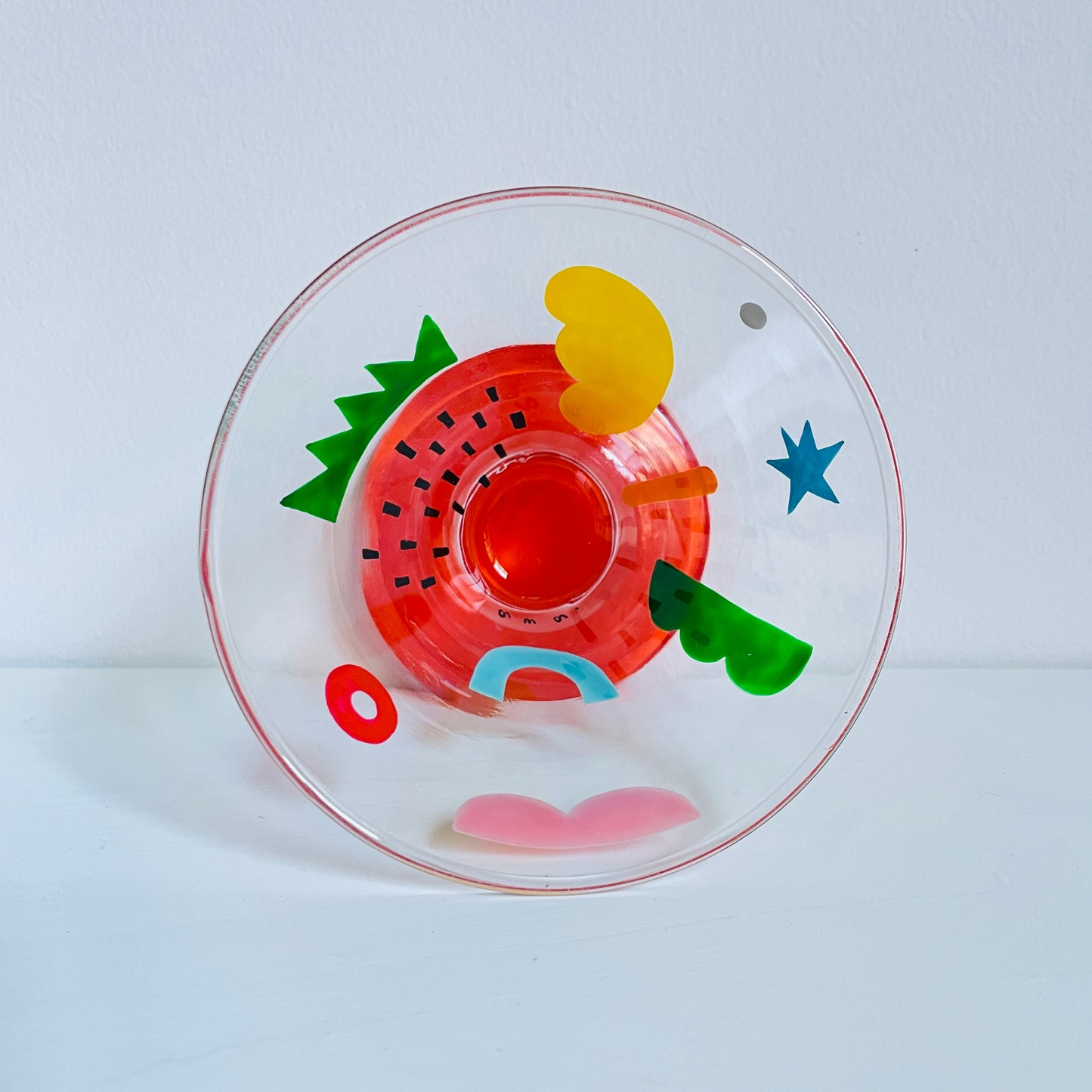J / Dessert Glass / Geometric (vermilion)