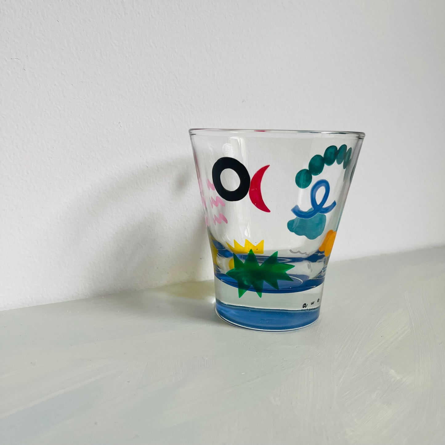 1 / Old-Fashioned Glass /Geometric Pattern (Blue)