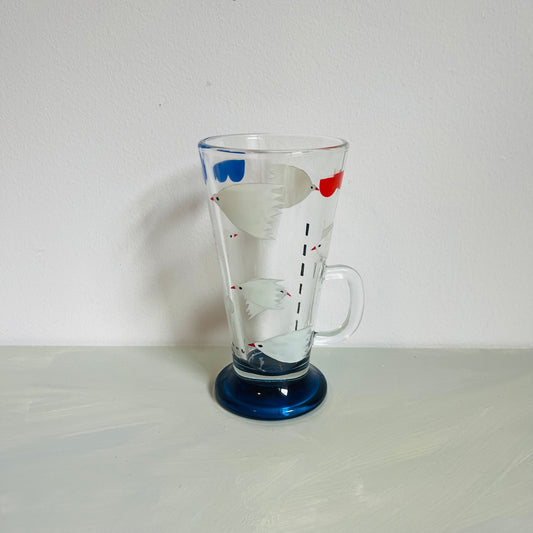 1 / Latte Glass / White Bird (Blue)