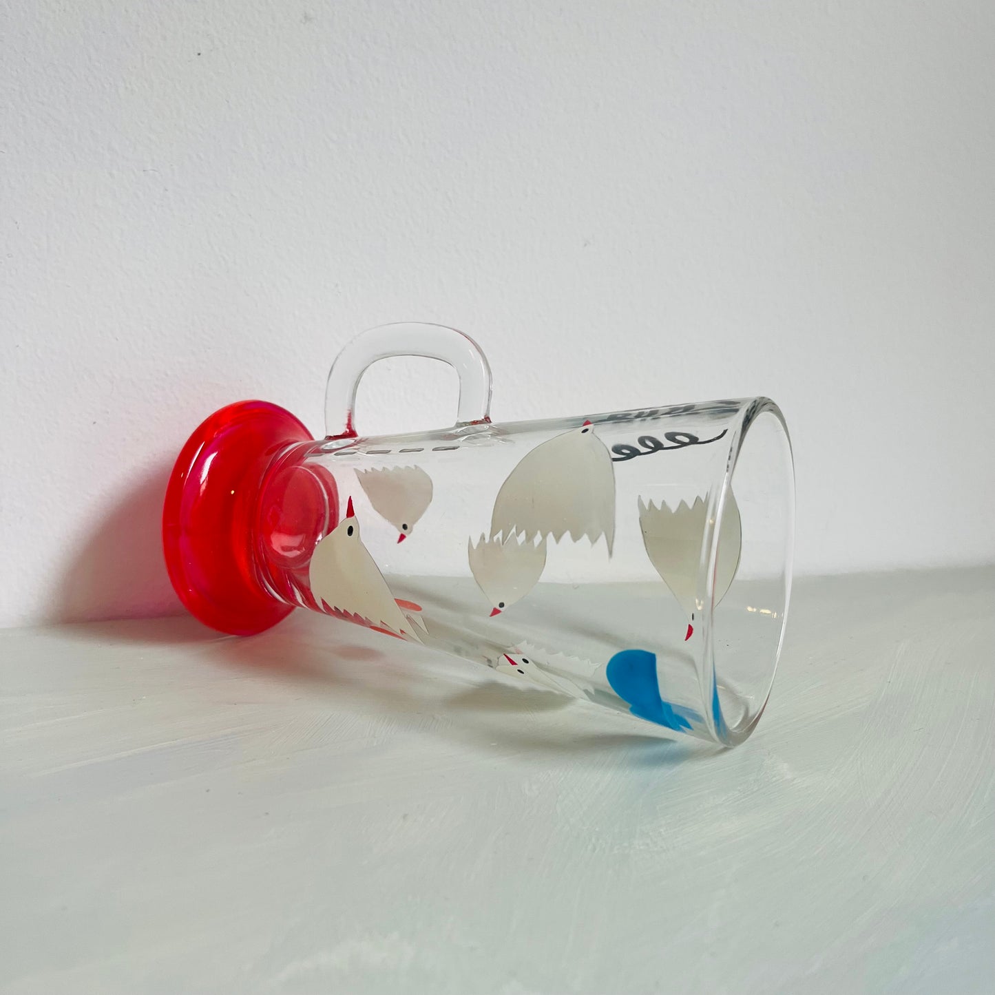 1 / Latte Glass / White Bird (Red)