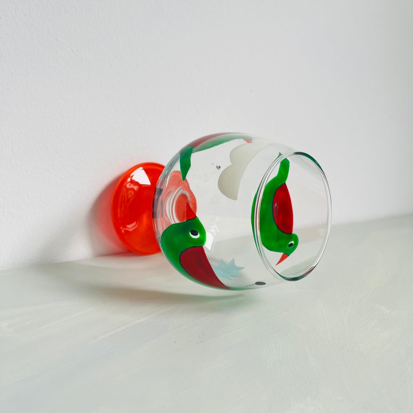 1 / Brandy Glass / Green Bird Trio (Red)