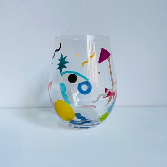 K / Stemless Wine Glass Large / Braid and Eye