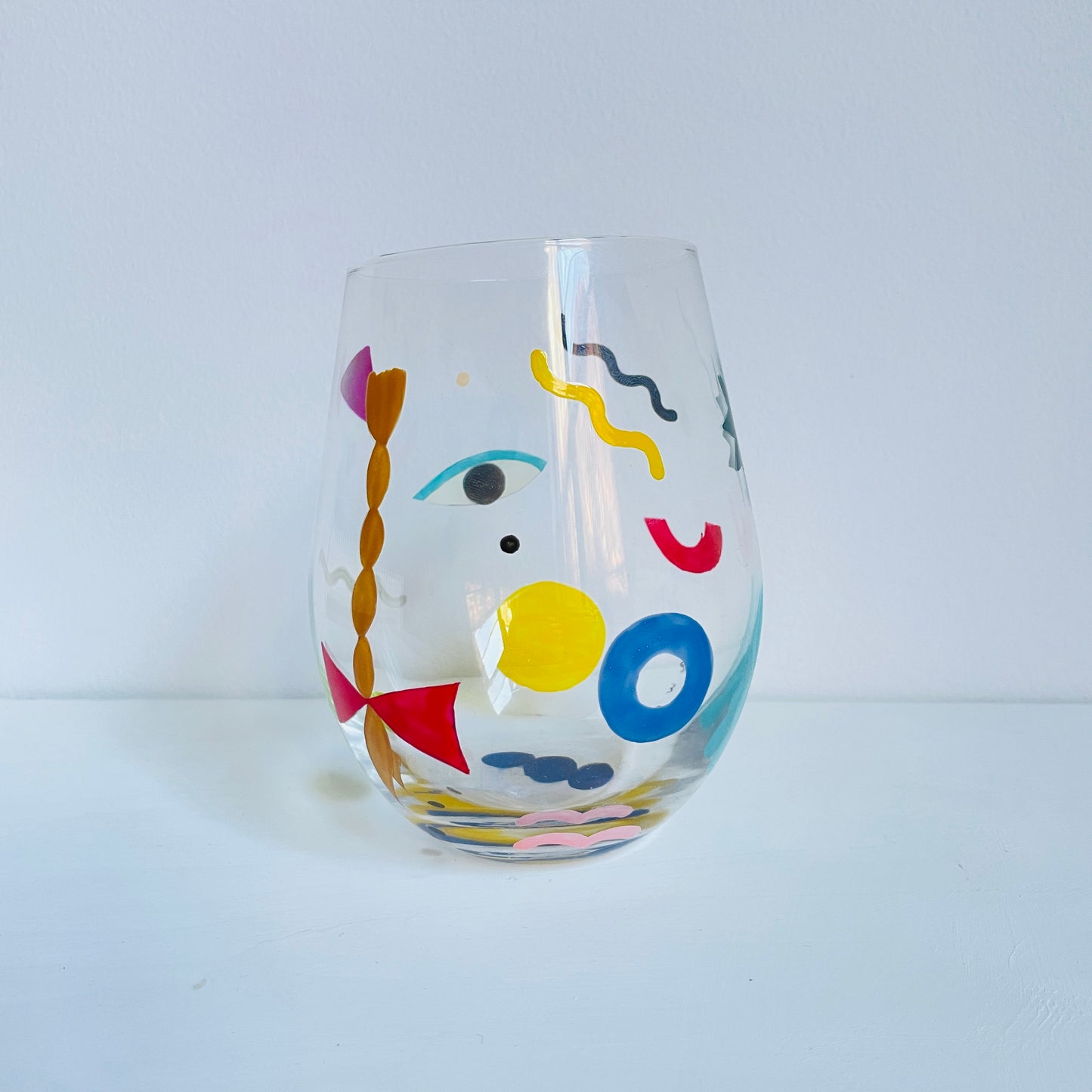 K / Stemless Wine Glass Large / Braid and Eye