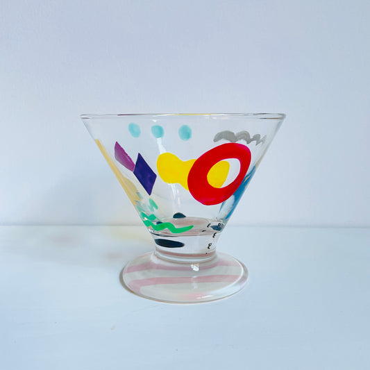 J / Dessert Glass / Geometric (stripe)