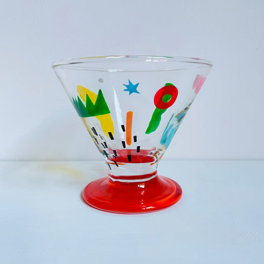 J / Dessert Glass / Geometric (vermilion)